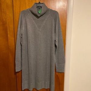 Zuda Charcoal Cowl Neck Sweater Dress Designed by Studio Park, Size Medium